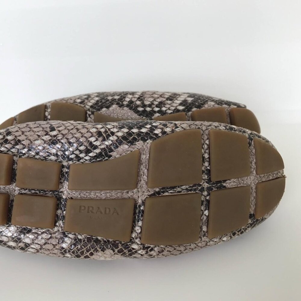 Prada Python Snake Embossed Scrunch Moccasin Loaf… - image 8